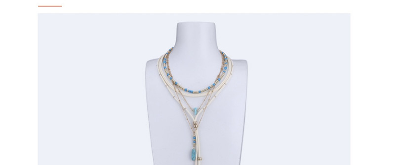 Fashion Gold Color+blue Pure Color Decorated Necklace,Pendants