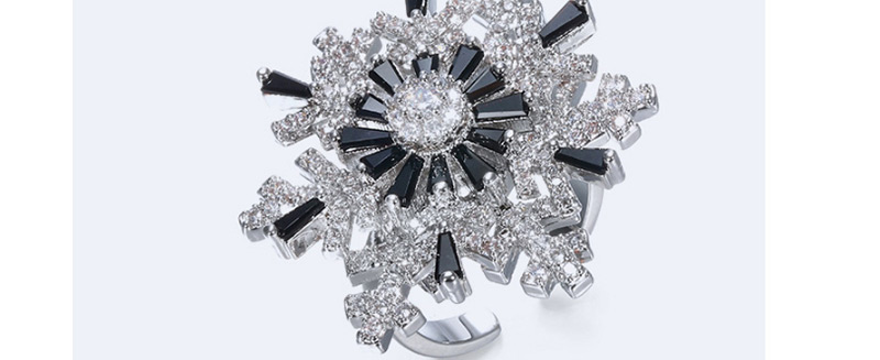 Fashion Black Flower Shape Decorated Ring,Rings