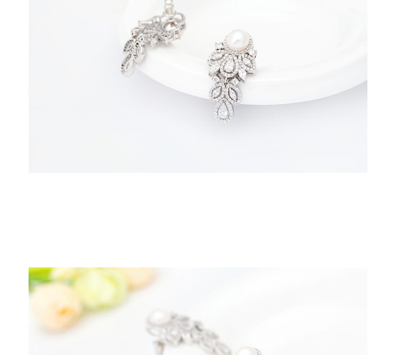 Fashion White Water Drop Shape Decorated Earrings,Stud Earrings