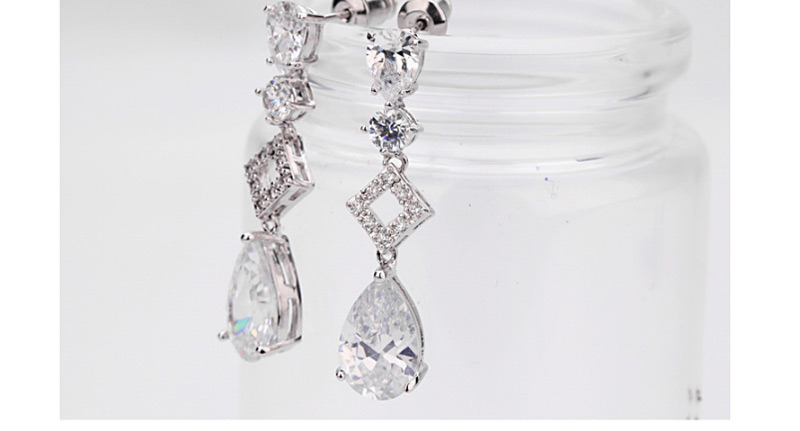 Fashion White Water Drop Shape Decorated Earrings,Drop Earrings