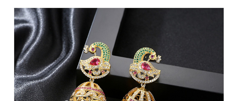 Fashion Gold Color Peacock Shape Decorated Earrings,Earrings