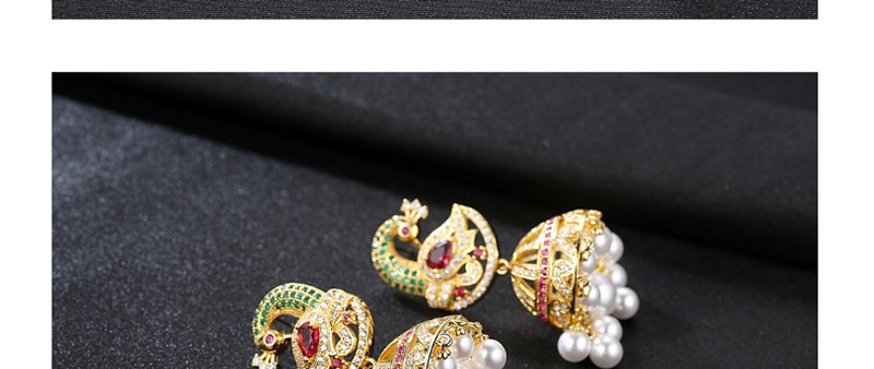 Fashion Gold Color Peacock Shape Decorated Earrings,Earrings