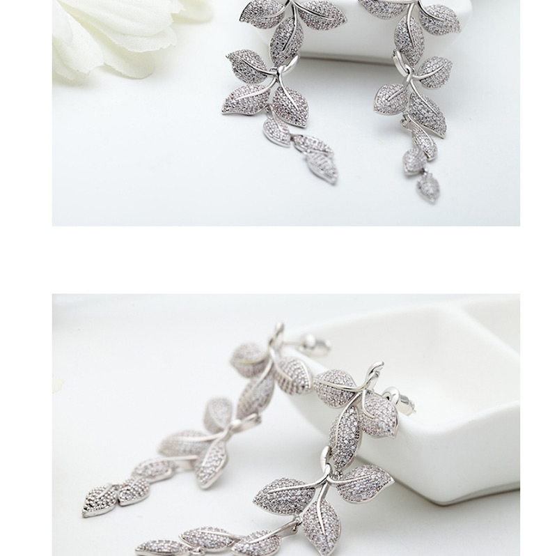 Fashion White Leaf Shape Decorated Earrings,Drop Earrings