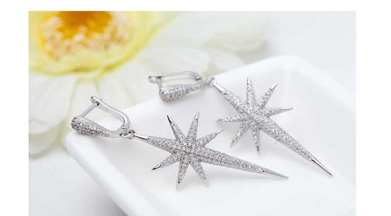 Fashion Green Starfish Shape Decorated Earrings,Earrings