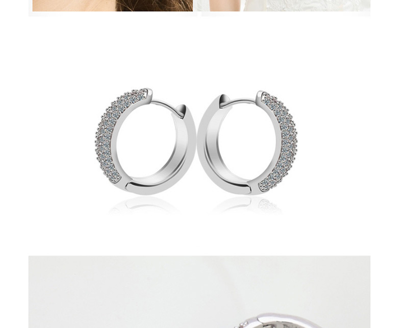 Fashion Silver Color Round Shape Decorated Earrings,Stud Earrings