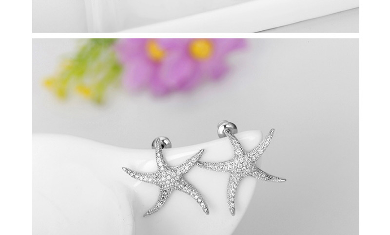 Fashion White Star Shape Decorated Earrings,Stud Earrings