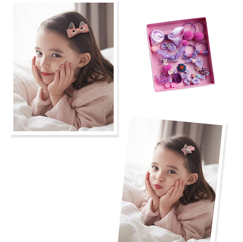 Fashion Claret Red Flower&bowknot Shape Decorated Baby Hair Clip (18 Pcs ),Kids Accessories
