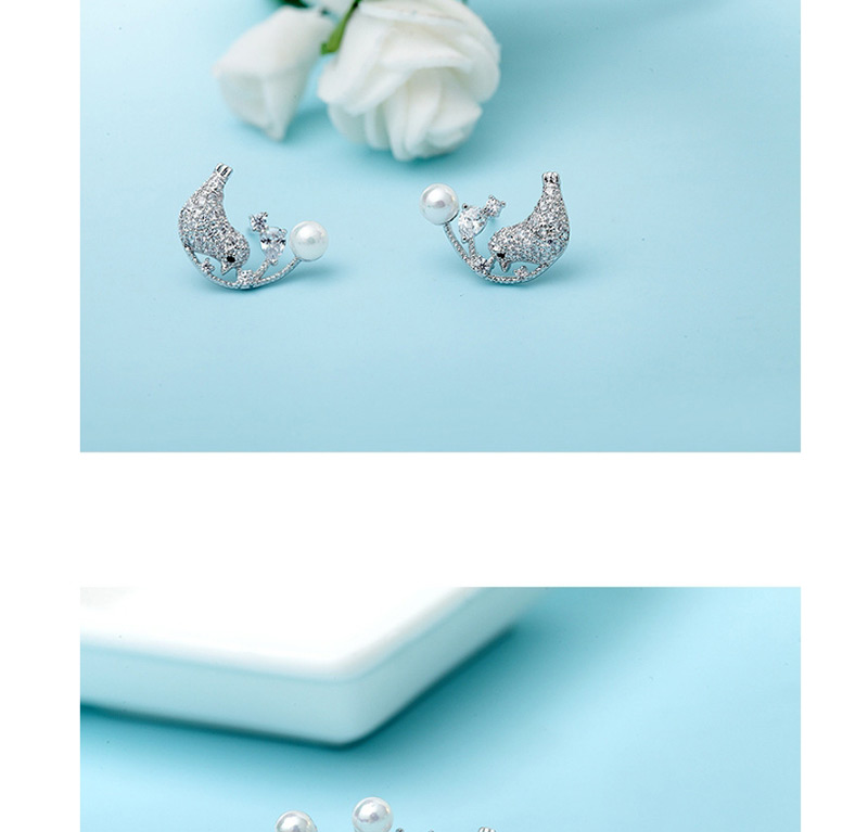 Fashion Silver Color Bird Shape Decorated Earrings,Earrings