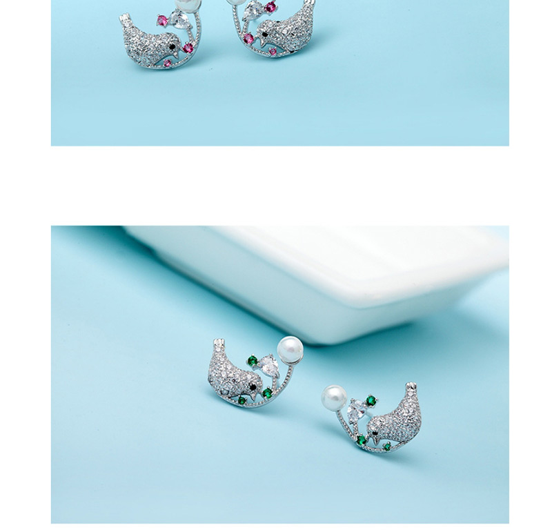 Fashion Silver Color Bird Shape Decorated Earrings,Earrings
