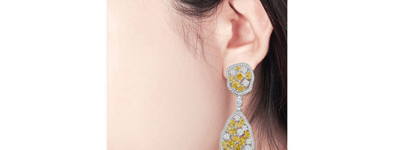 Fashion White Geometry Shape Decorated Earrings,Earrings