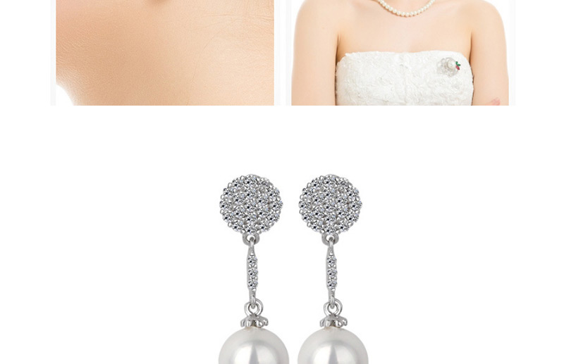 Fashion White Pearl Decorated Earrings,Earrings