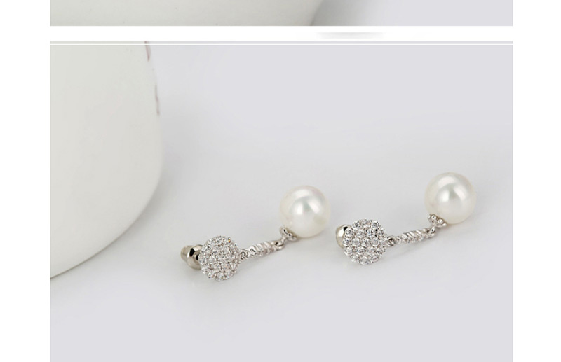 Fashion White Pearl Decorated Earrings,Earrings