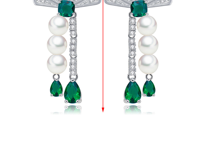 Fashion Green Water Drop Shape Decorated Earrings,Earrings