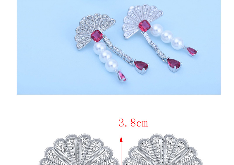 Fashion Red Water Drop Shape Decorated Earrings,Earrings