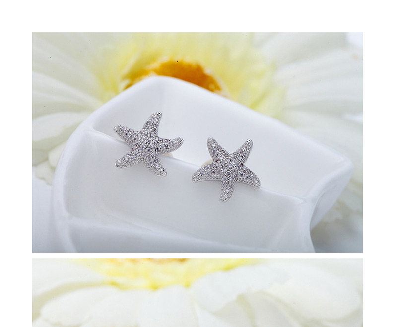 Fashion Silver Color Star Shape Decorated Earrings,Earrings