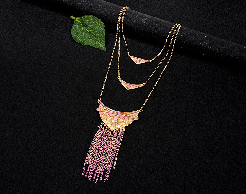 Fashion Purple Tassel Decorated Necklace,Pendants