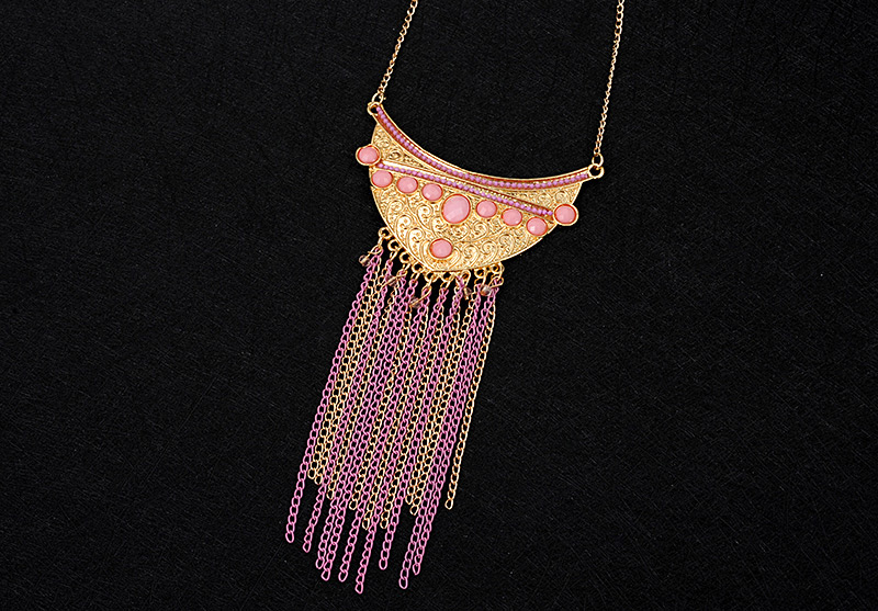 Fashion Purple Water Drop Shape Decorated Necklace,Pendants