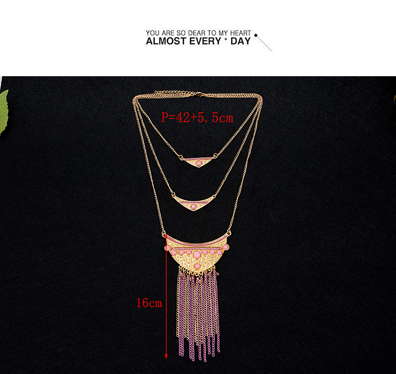 Fashion Plum Red Water Drop Shape Decorated Necklace,Pendants
