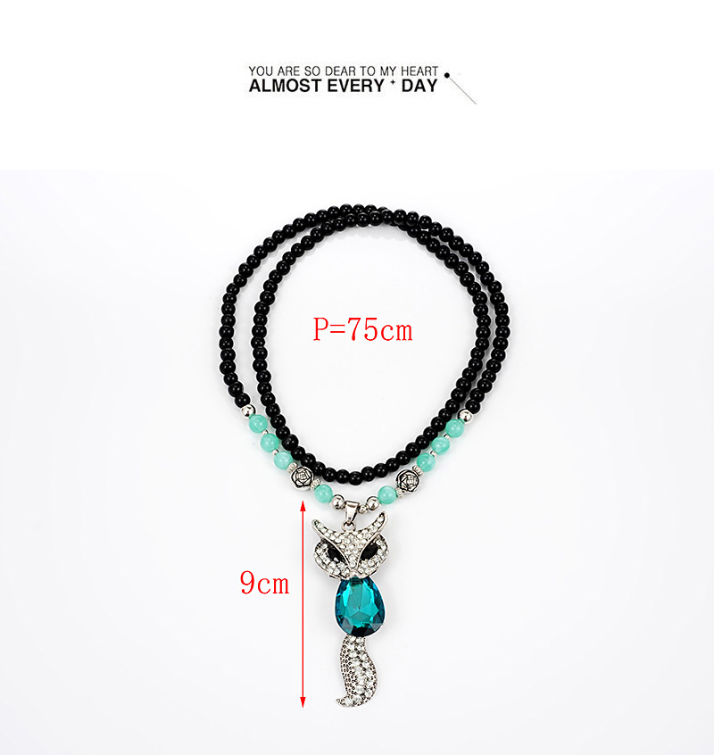 Fashion Black Fox Shape Decorated Necklace,Beaded Necklaces