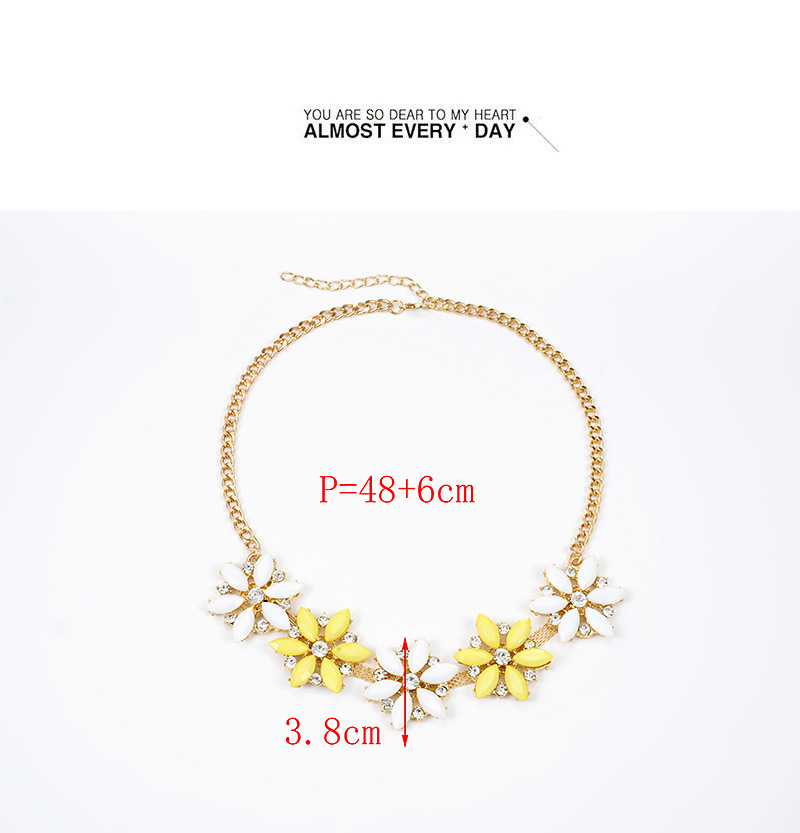 Fashion Yellow Flower Shape Decorated Necklace,Beaded Necklaces