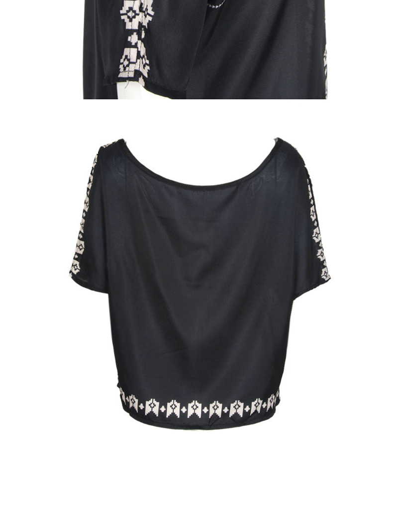 Fashion Black Pure Color Decorated Shirt,Tank Tops & Camis