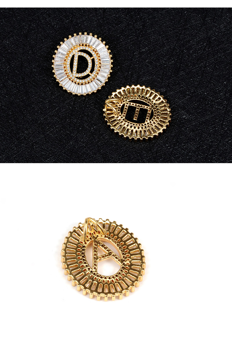 Fashion Gold Color Letter D Shape Decorated Pendant,Necklaces