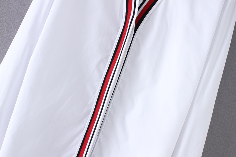 Fashion White Stripe Pattern Decorated Shirt,Tank Tops & Camis