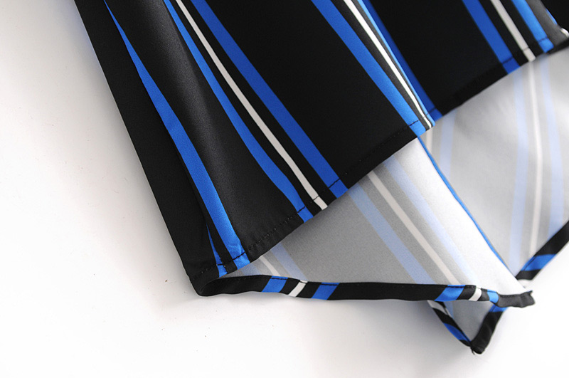 Fashion Black+blue Stripe Pattern Decorated Skirt,Skirts