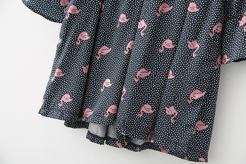 Fashion Black Flamingos Pattern Decorated Jumpsuit,Long Dress