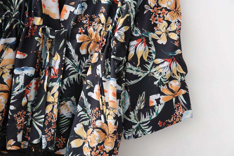 Fashion Black Flower Pattern Decorated Coat,Sunscreen Shirts
