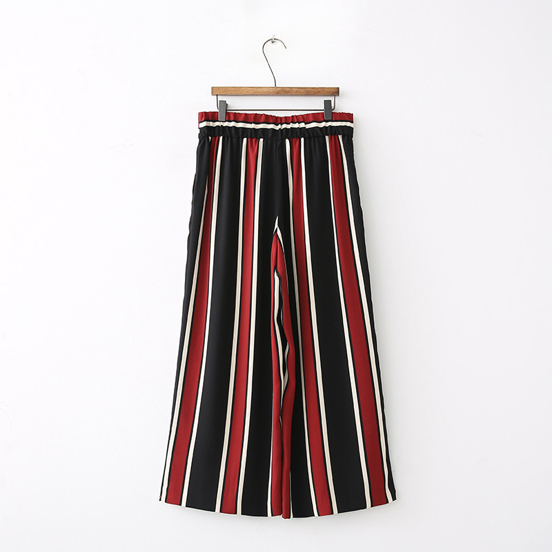 Fashion Red+black Stripe Pattern Decorated Trousers,Pants