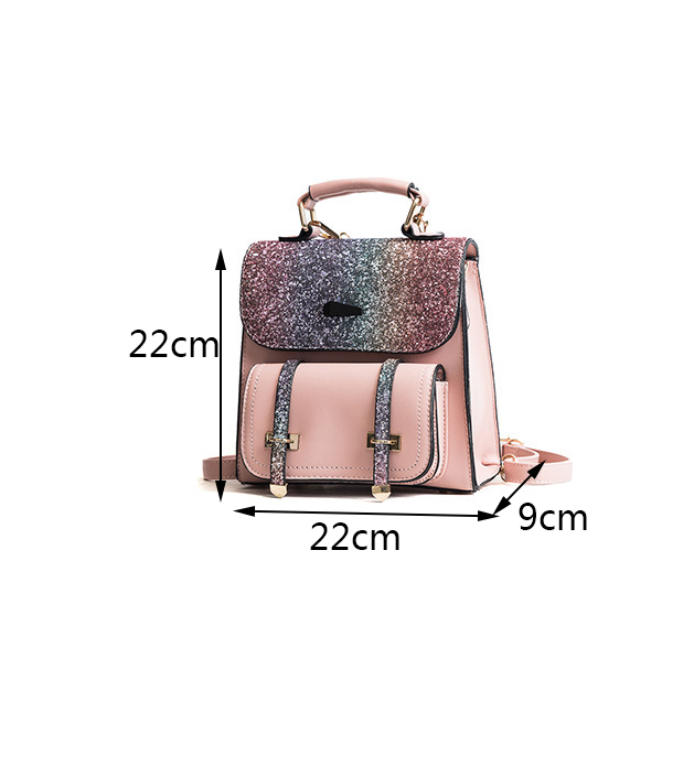 Fashion Pink Pure Color Decorated High-capacity Backpack,Backpack