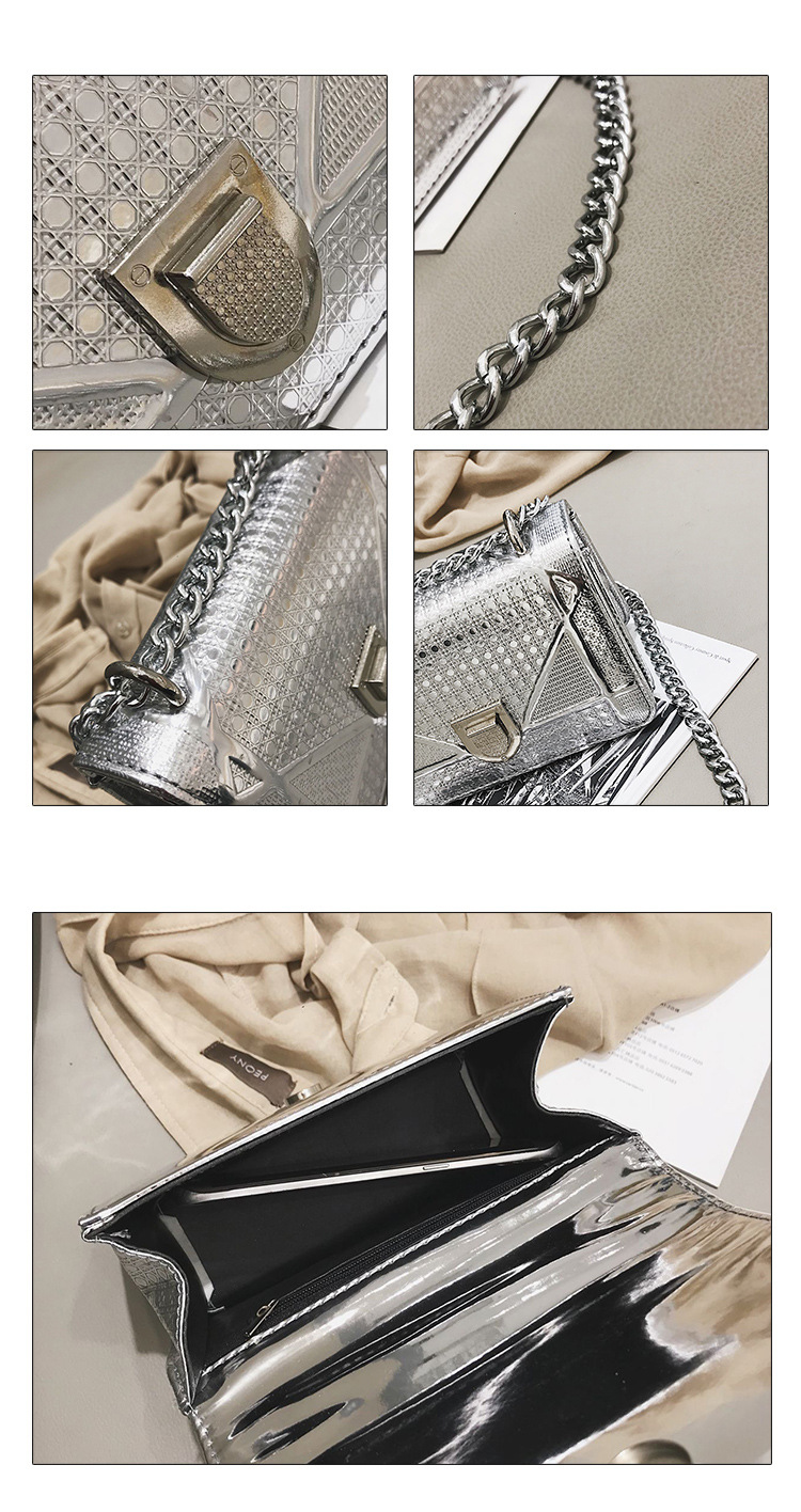 Fashion Silver Color Square Shape Design Pure Color Shoulder Bag,Shoulder bags