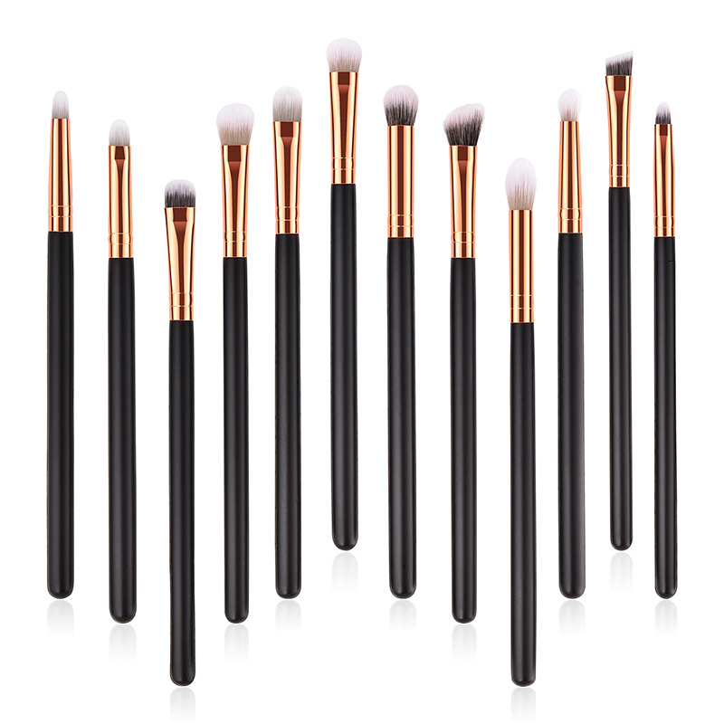 Fashion Black Round Shape Decorated Makeup Brush (12 Pcs ),Beauty tools