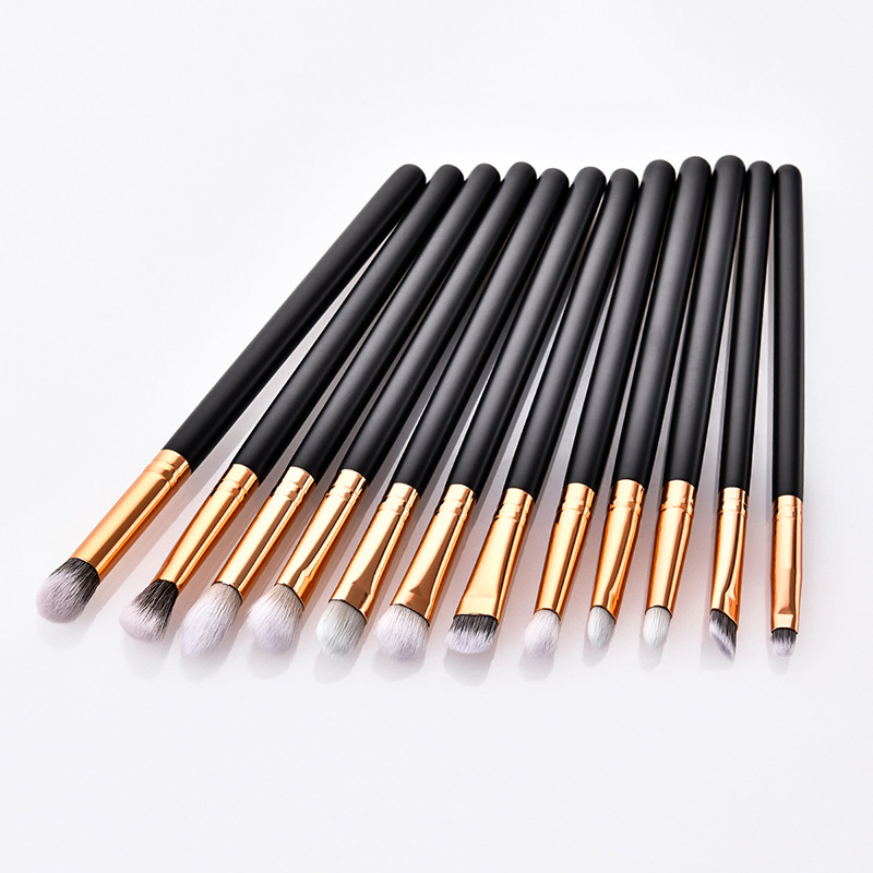 Fashion Black Round Shape Decorated Makeup Brush (12 Pcs ),Beauty tools