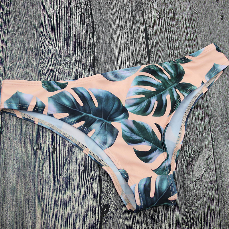 Sexy Pink Leaf Pattern Decorated Bikini,Bikini Sets