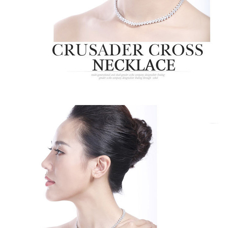 Fashion White Full Diamond Decorated Simple Choker,Chains