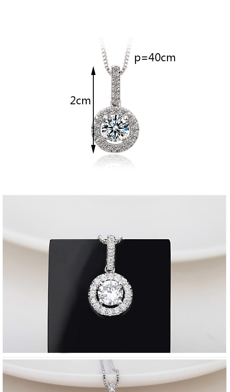 Fashion White Full Diamond Decorated Pure Color Necklace,Pendants
