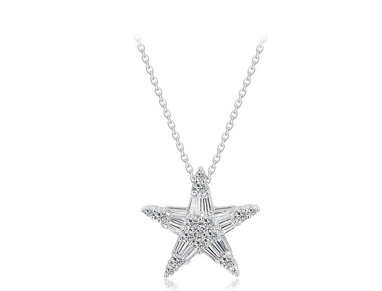 Fashion White Star Shape Pendant Decorated Necklace,Necklaces