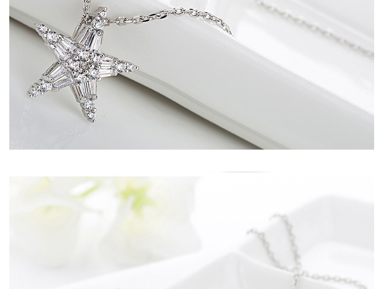Fashion White Star Shape Pendant Decorated Necklace,Necklaces