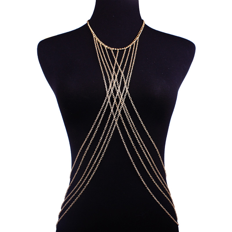 Fashion Gold Color Pure Color Design Multi-layer Body Chain,Body Piercing Jewelry