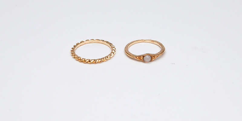 Fashion Gold Color Geometric Shape Design Ring(5pcs),Rings Set