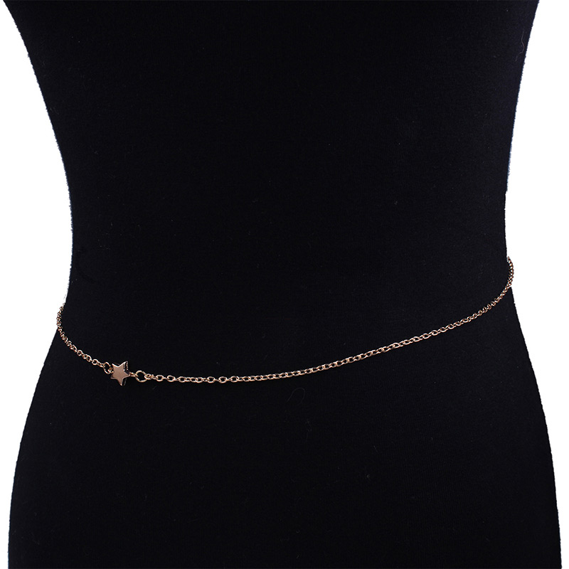 Fashion Gold Color Star Shape Decorated Pure Color Body Chain,Body Piercing Jewelry