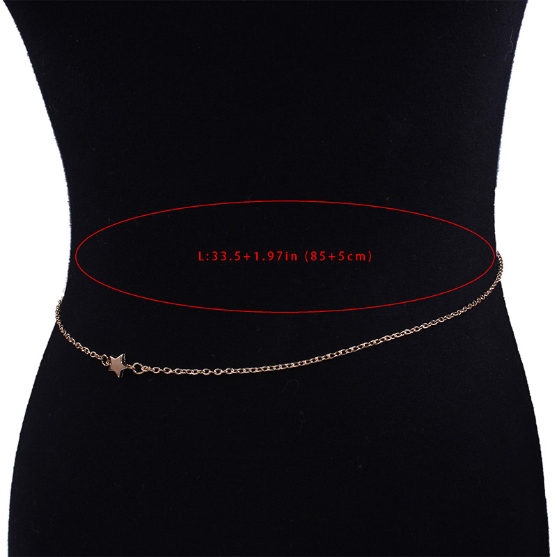 Fashion Gold Color Star Shape Decorated Pure Color Body Chain,Body Piercing Jewelry
