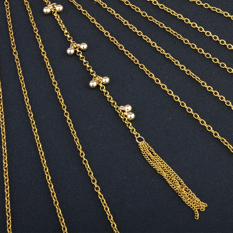 Fashion Gold Color Tassel Decorated Pure Color Body Chain,Body Piercing Jewelry