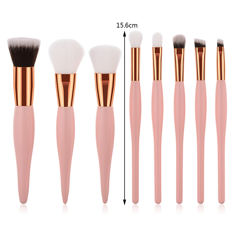 Fashion Pink+white Color Matching Decorated Cosmetic Brush(8pcs),Beauty tools