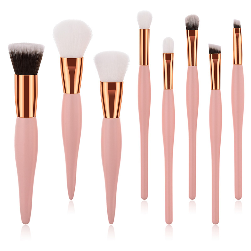 Fashion Pink+white Color Matching Decorated Cosmetic Brush(8pcs),Beauty tools