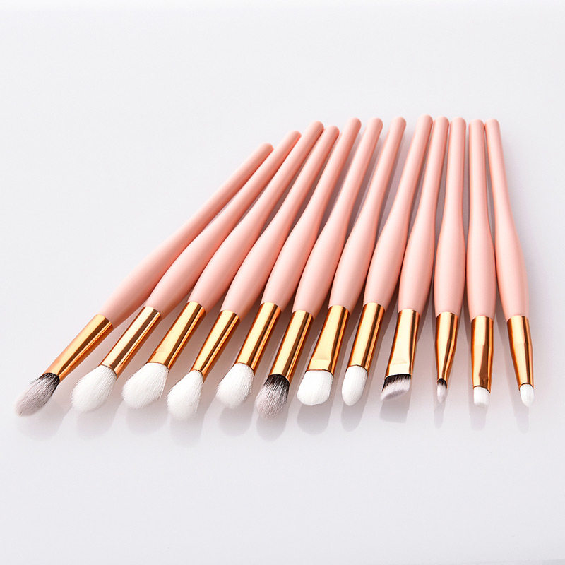 Fashion Pink Color Matching Decorated Eye Brush(12pcs),Beauty tools
