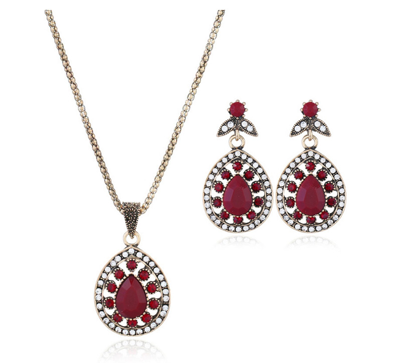 Fashion Red Round Shape Decorated Jewelry Set,Jewelry Sets