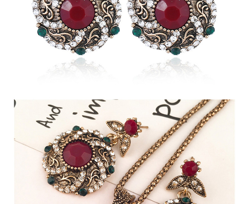 Fashion Red Flower Shape Decorated Jewelry Set,Jewelry Sets